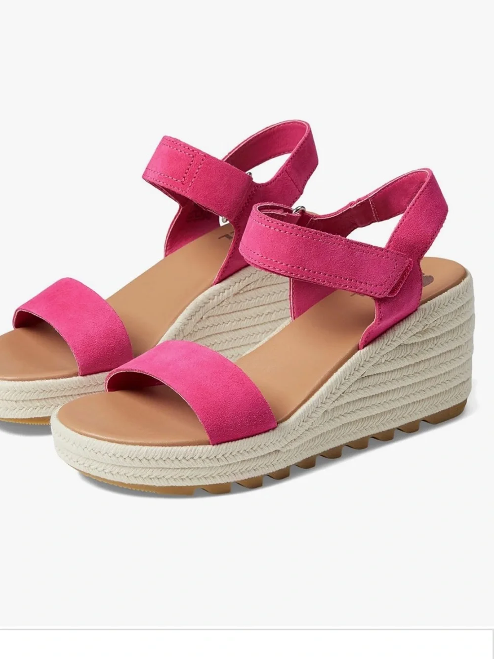 SOREL Cameron Hot Pink Espadrille Wedge Sandals Women’s Size 7.5